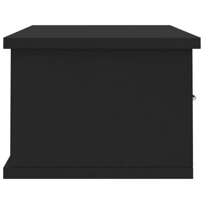 vidaXL Sieninė lentyna su stalčiais, juoda, 60x26x18,5cm, MDP