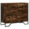 vidaXL Komoda su stalčiais, dūminio ąžuolo, 91x35,5x74,5cm, mediena