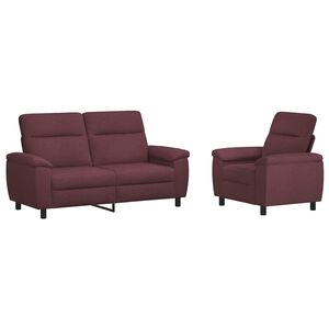 vidaXL Sofos komplektas 2 pcs Violetinė Audinys