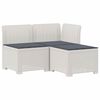 vidaXL 3-vietė sodo sofa su pagalvėlėmis, Rattan i&scaron;vaizda PP Balta