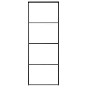 vidaXL Stumdomos durys, juodos, 76x205cm, aliuminis ir ESG stiklas