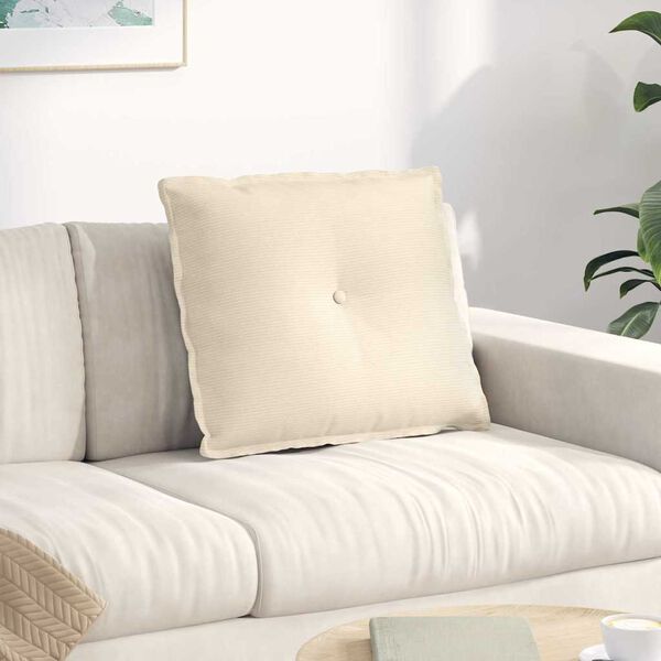 vidaXL Apsaugos Pagalvė Kreminė 60 x 50 cm Kordūrinis audinys