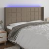 vidaXL Galvūgalis su LED, taupe spalvos, 183x16x118/128cm, audinys