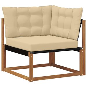 vidaXL Lauko kampinė sofa Kietasis akacijos medis ir Textilene