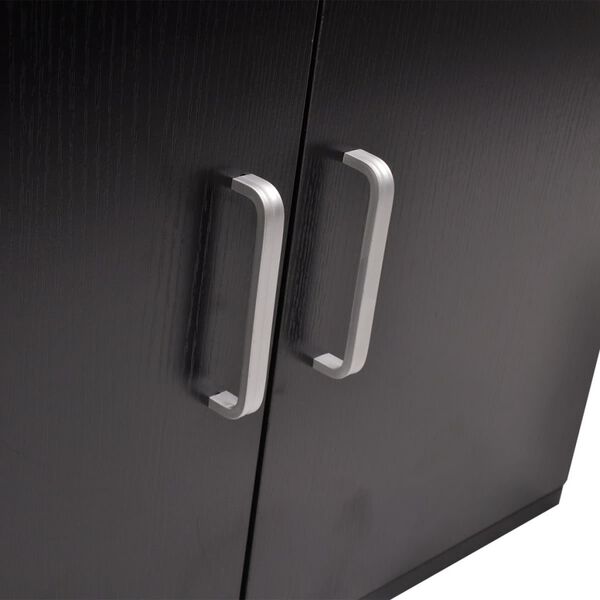 vidaXL 3 d. baldų ir praustuvo komplektas vonios kambariui, juodas