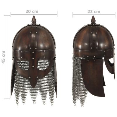 vidaXL Vikingų kario šalmas, vario, plienas, antikvarinė kopija