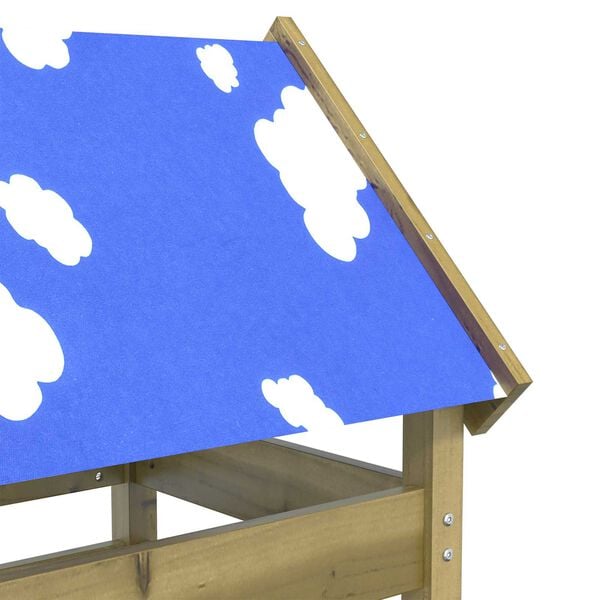 vidaXL Žaidimų bok&scaron;tas Ruda Kieta impregnuota mediena