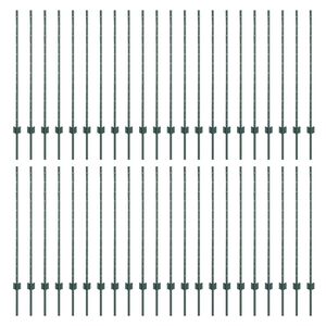 vidaXL Įmontuotas tvoros stulpas 44 vnt. Žalia 160 cm