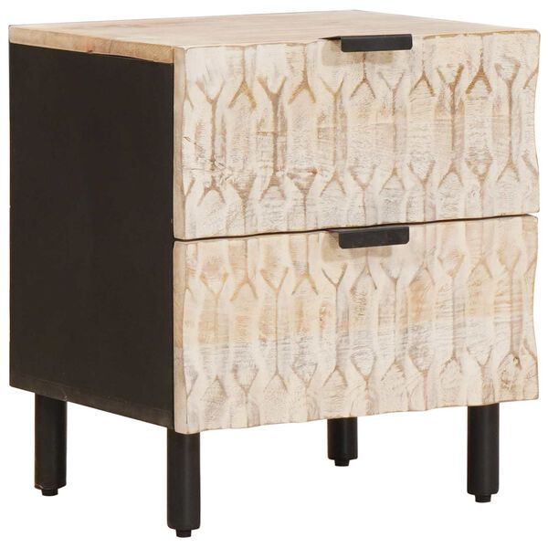 vidaXL &Scaron;alia lovos spintelė su stalčių 2 pcs Balta 40 x 33 x 46 cm