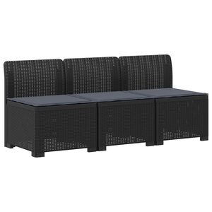 vidaXL 3-vietė sodo sofa su pagalvėlėmis, Rattan i&scaron;vaizda 3 vietos PP