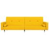 vidaXL Dvivietė sofa-lova su pakoja, geltonos spalvos, aksomas