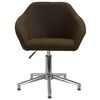 vidaXL Pasukamos valgomojo kėdės, 2vnt., tamsiai rudos, audinys