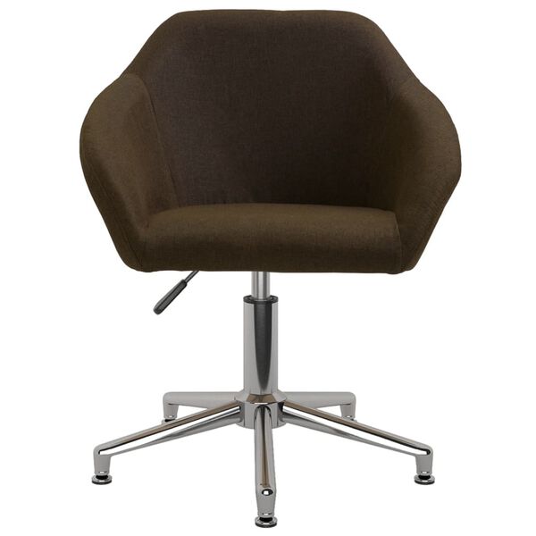 vidaXL Pasukamos valgomojo kėdės, 2vnt., tamsiai rudos, audinys