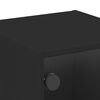 vidaXL Naktinės spintelės su durelėmis, 2vnt., juodos, 35x37x35cm
