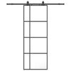 vidaXL Stumdomos durys su įrangos rinkiniu, juodas, 76x205 cm, ESG ir