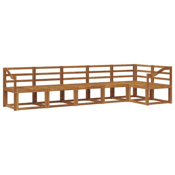 vidaXL Lauko sofos komplektas 6 pcs Natūrali Kietos akacijos mediena