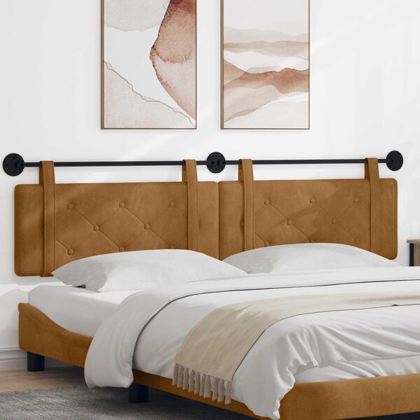 vidaXL Kabantysis galvūgalis Ruda 210 x 55 x 5 cm Aksomas