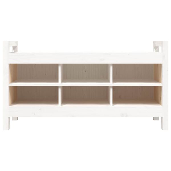 vidaXL Koridoriaus suoliukas, baltas, 110x40x60cm, pu&scaron;ies masyvas