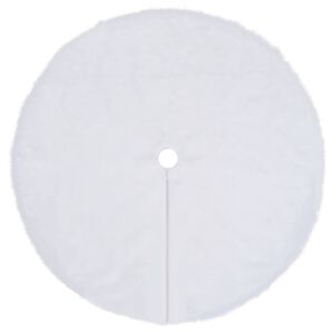 vidaXL Kalėdinės eglutės sijonas, baltas, 90 cm, dirbtinis kailis