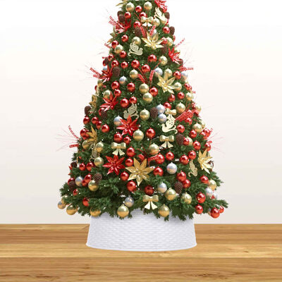 vidaXL Kalėdų eglutės stovo apvadas, baltas, skersmuo 65x19,5cm