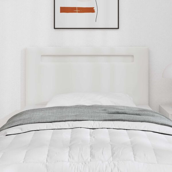 vidaXL LED galvūgalis Balta 100 cm Dirbtinė oda