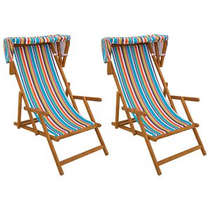 vidaXL Gulintojas 2 pcs 3 Pozicija Kietas eukalipto medis