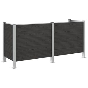 vidaXL Atliekų konteinerio tvora Pilka 237 x 85 x 115 cm Alavas ir WPC