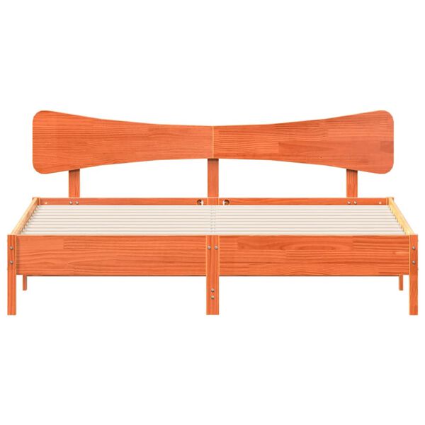 vidaXL Lovos rėmas be čiužinio, va&scaron;ko rudas, 200x200cm, pu&scaron;ies masyvas