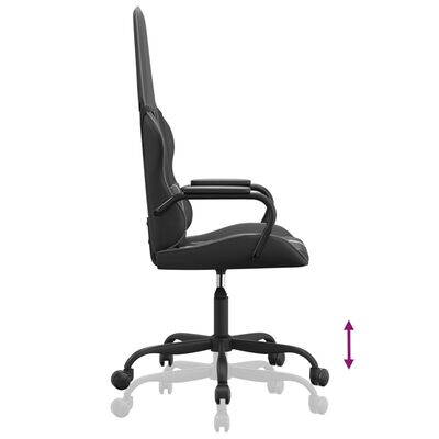 vidaXL Masažinė žaidimų kėdė, pilkos ir juodos spalvos, dirbtinė oda