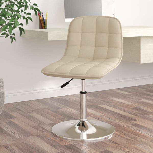 vidaXL Pasukama valgomojo kėdė, kreminės spalvos, audinys