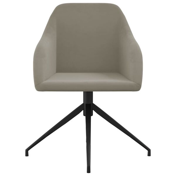 vidaXL Valgomojo kėdės, 2vnt., &scaron;viesiai pilkos spalvos, aksomas