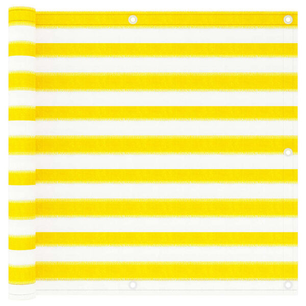 vidaXL Balkono pertvara, geltonos ir baltos spalvos, 90x300cm, HDPE