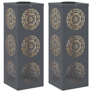vidaXL Saulės LED &scaron;aligatvio &scaron;viesa 2 vnt. &Scaron;ilta balta 18 x 18 x 50 cm