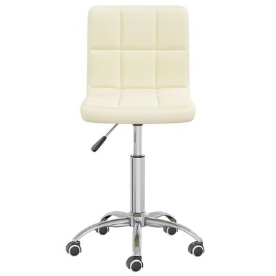 vidaXL Pasukama valgomojo kėdė, kreminės spalvos, audinys (334315)