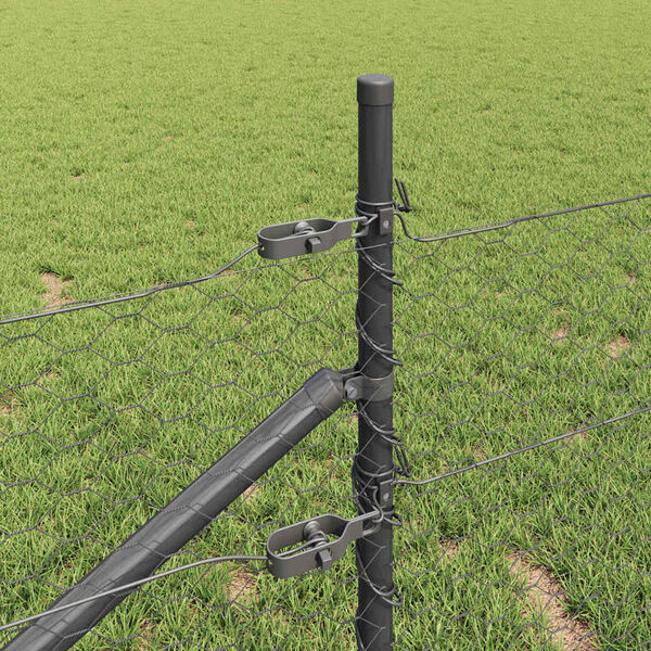 vidaXL Tvorelės stulpas Pilka 25 x 0,4 m (36 mm tinklas)