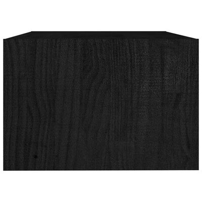 vidaXL Kavos staliukas, juodas, 75x50x33,5cm, pušies medienos masyvas