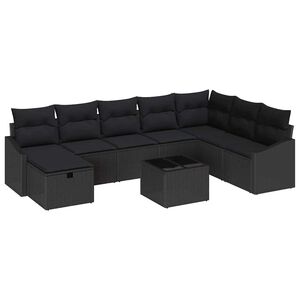 vidaXL Sofos komplektas su pagalve 8 pcs poliratanas
