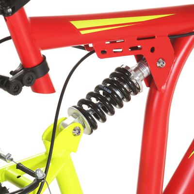vidaXL Kalnų dviratis, raudonas, 21 greitis, 26 colių ratai