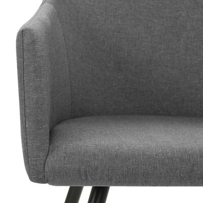 vidaXL Valgomojo kėdės, 6vnt., šviesiai pilkos, audinys (3x323093)