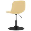 vidaXL Pasukamos valgomojo kėdės, 2vnt., kreminės spalvos, aksomas