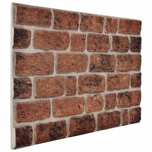 vidaXL Sienų plok&scaron;tės 10 pcs Rudas Plytas 100 x 50 cm EPS putos