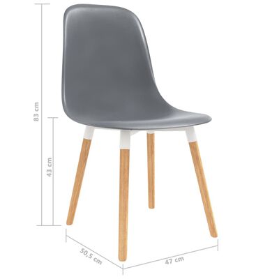 vidaXL Valgomojo kėdės, 4 vnt., pilkos spalvos, plastikas