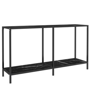 vidaXL Konsolinis staliukas, juodas, 140x35x75,5cm, grūdintas stiklas