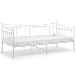vidaXL Sofos-lovos rėmas, baltos spalvos, 90x200cm, metalas
