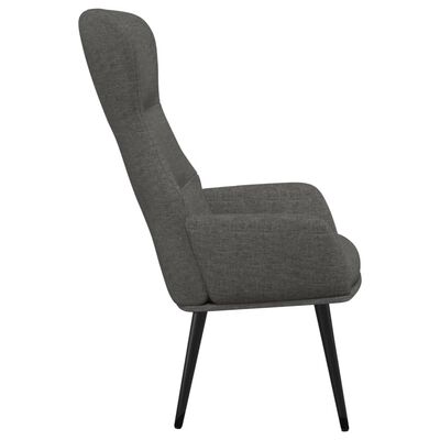 vidaXL Poilsio kėdė, tamsiai pilkos spalvos, audinys