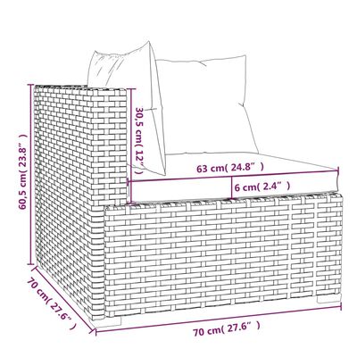 vidaXL Sodo komplektas su pagalvėlėmis, 7 dalių, rudas, poliratanas