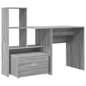 vidaXL Stalas Pilkas Sonoma Apdirbta mediena 131,5 x 50 x 106,5 cm