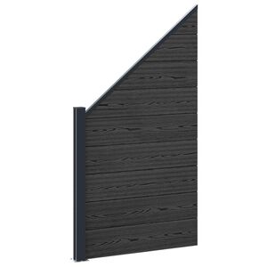 vidaXL Tvoros rinkinys 95 x 180 cm WPC ir aliuminis Juoda