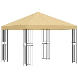 vidaXL Pavėsinė 3 x 3 m Kreminė Poliesteris ir plienas 190 gsm