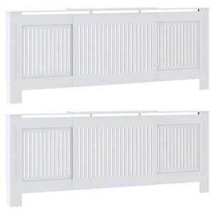 vidaXL Radiatoriaus dangtis 2 vnt. Balta 205 x 20,5 x 81,5cm